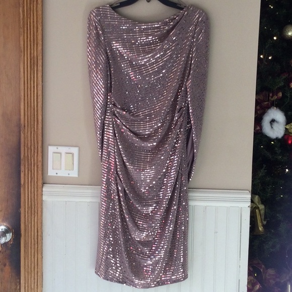 Beautiful sequins dress mocha gold - Picture 1 of 12